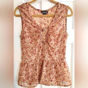 𝅺reckon brand women's sheer sleevless floral top size XL Petite
